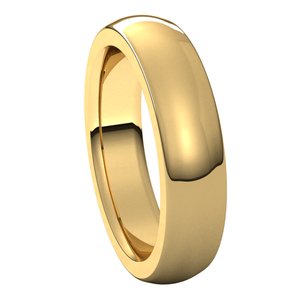 14K Yellow 5 mm Half Round Comfort Fit Heavy Band Size 10 - BN & CO JEWELRY