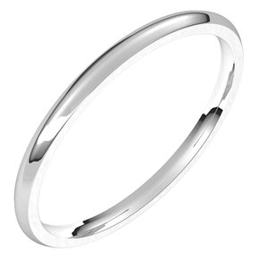 14K White 1.5 mm Half Round Comfort Fit Light Band Size 6.5 - BN & CO JEWELRY
