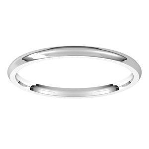 14K White 1.5 mm Half Round Comfort Fit Light Band Size 6.5 - BN & CO JEWELRY