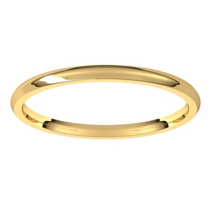 14K Yellow 1.5 mm Half Round Comfort Fit Light Band Size 4 - BN & CO JEWELRY