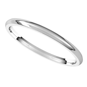 14K White 1.5 mm Half Round Comfort Fit Light Band Size 6.5 - BN & CO JEWELRY