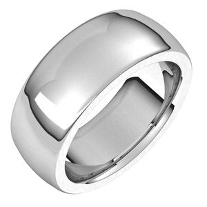 14K White 8 mm Half Round Comfort Fit Heavy Band Size 4.5 - BN & CO JEWELRY