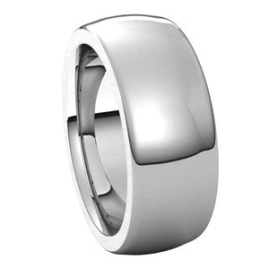 14K White 8 mm Half Round Comfort Fit Heavy Band Size 4.5 - BN & CO JEWELRY