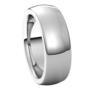 Platinum 7 mm Half Round Comfort Fit Heavy Band - BN & CO JEWELRY