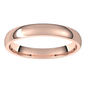 14K Rose 3 mm Half Round Comfort Fit Light Band Size 8 - BN & CO JEWELRY