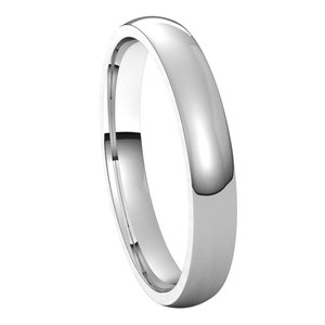 10K White 3 mm Half Round Comfort Fit Light Band Size 5 - BN & CO JEWELRY
