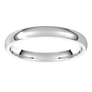 14K White 2.5 mm Half Round Comfort Fit Light Band Size 7.5 - BN & CO JEWELRY