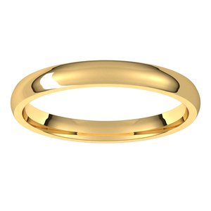 14K Yellow 2.5 mm Half Round Comfort Fit Light Band Size 6 - BN & CO JEWELRY