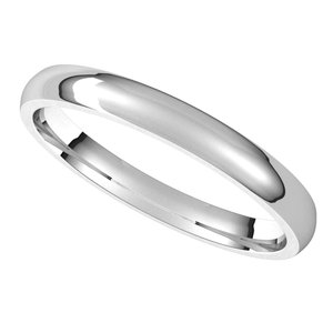 14K White 2.5 mm Half Round Comfort Fit Light Band Size 7.5 - BN & CO JEWELRY