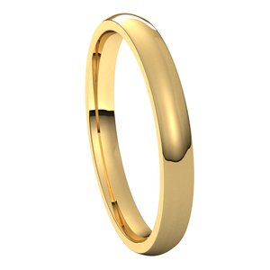 14K Yellow 2.5 mm Half Round Comfort Fit Light Band Size 6 - BN & CO JEWELRY