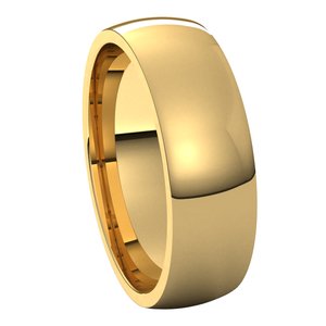 18K Yellow 5 mm Half Round Comfort Fit Light Band Size 8 - BN & CO JEWELRY