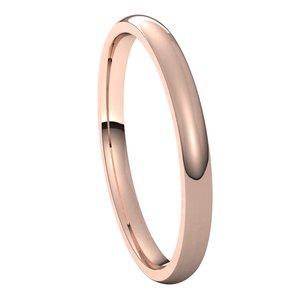 18K Rose 2 mm Half Round Comfort Fit Light Band Size 6 - BN & CO JEWELRY