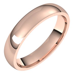 18K Rose 4 mm Half Round Comfort Fit Light Band Size 11.5 - BN & CO JEWELRY