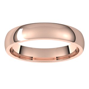 18K Rose 4 mm Half Round Comfort Fit Light Band Size 11.5 - BN & CO JEWELRY