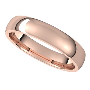 18K Rose 4 mm Half Round Comfort Fit Light Band Size 11.5 - BN & CO JEWELRY
