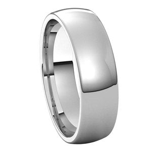 14K White 5.5 mm Half Round Comfort Fit Light Band Size 10 - BN & CO JEWELRY