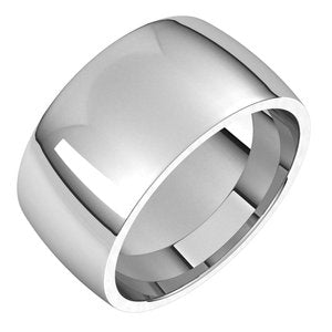 Platinum 10 mm Half Round Comfort Fit Light Band Size 9 - BN & CO JEWELRY