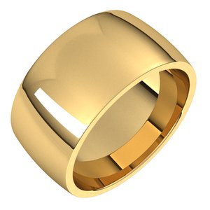 14K Yellow 10 mm Half Round Comfort Fit Light Band Size 4.5 - BN & CO JEWELRY