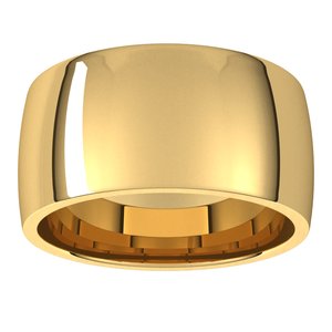 14K Yellow 10 mm Half Round Comfort Fit Light Band Size 4.5 - BN & CO JEWELRY
