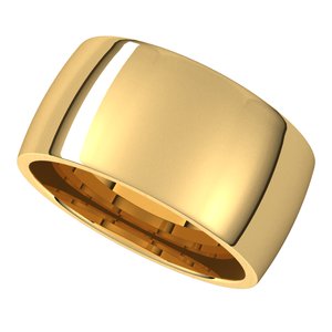 14K Yellow 10 mm Half Round Comfort Fit Light Band Size 4.5 - BN & CO JEWELRY