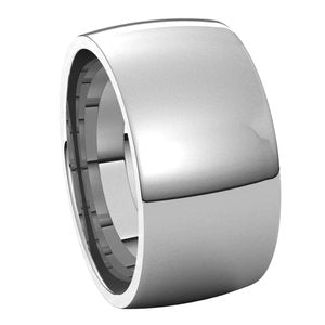 Platinum 10 mm Half Round Comfort Fit Light Band Size 9 - BN & CO JEWELRY
