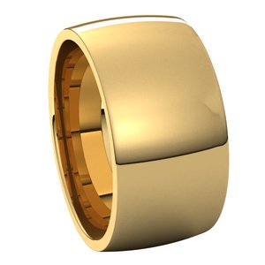 14K Yellow 10 mm Half Round Comfort Fit Light Band Size 4.5 - BN & CO JEWELRY