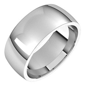 18K White 8 mm Half Round Comfort Fit Light Band Size 8.5 - BN & CO JEWELRY
