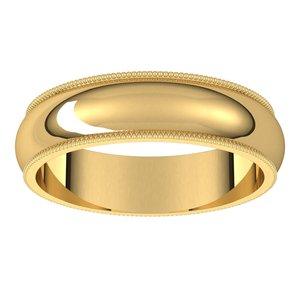 14K Yellow 5 mm Milgrain Half Round Band Size 8 - BN & CO JEWELRY