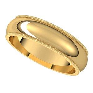 14K Yellow 5 mm Milgrain Half Round Band Size 8 - BN & CO JEWELRY