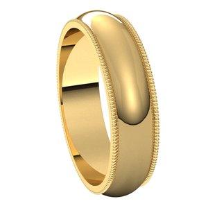14K Yellow 5 mm Milgrain Half Round Band Size 8 - BN & CO JEWELRY