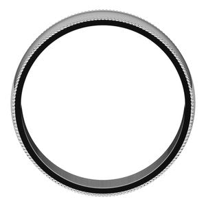 Platinum 6 mm Milgrain Half Round Light Band Size 8.5 - BN & CO JEWELRY