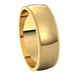 10K Yellow 6 mm Milgrain Half Round Light Band Size 11 - BN & CO JEWELRY