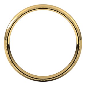 14K Yellow 3 mm Milgrain Half Round Comfort Fit Band Size 4.5 - BN & CO JEWELRY