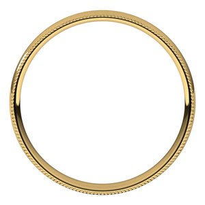 10K Yellow 3 mm Milgrain Half Round Comfort Fit Light Band Size 8 - BN & CO JEWELRY