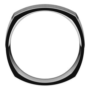 18K White 6 mm Square Comfort Fit Band Size 8 - BN & CO JEWELRY
