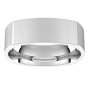18K White 6 mm Square Comfort Fit Band Size 8 - BN & CO JEWELRY
