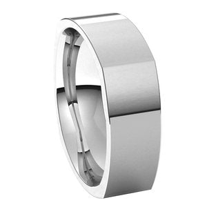 18K White 6 mm Square Comfort Fit Band Size 8 - BN & CO JEWELRY