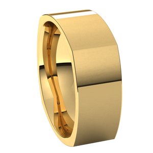 10K Yellow 7 mm Square Comfort Fit Band - BN & CO JEWELRY