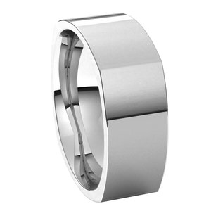 10K White 8 mm Square Comfort Fit Band Size 9 - BN & CO JEWELRY