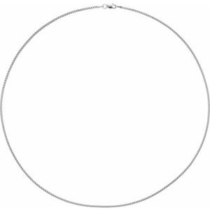 14K White 1.8 mm Rounded Box 24" Chain - BN & CO JEWELRY