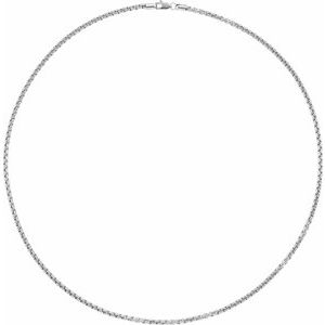 14K White 2.6 mm Rounded Box 20" Chain - BN & CO JEWELRY