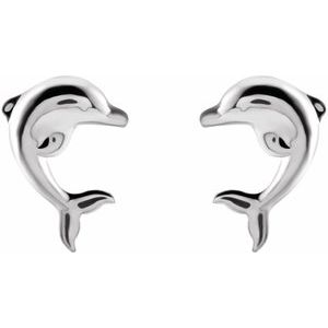 Sterling Silver 9.1x6.4 mm Dolphin Earrings - BN & CO JEWELRY