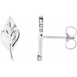 Sterling Silver 13x5.8 mm Leaf Earrings - BN & CO JEWELRY