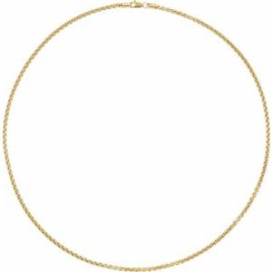 14K Yellow 2.6 mm Rounded Box 24" Chain - BN & CO JEWELRY