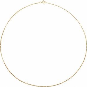 14K Yellow 1.28 mm Concave Figaro 16" Chain - BN & CO JEWELRY