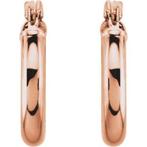 14K Rose 13 mm Huggie Hoop Earrings - BN & CO JEWELRY