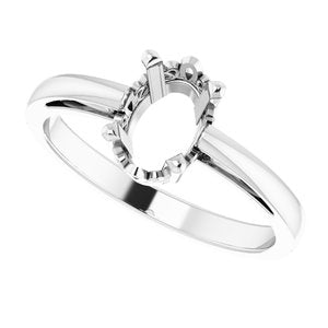 7 x 5 mm 14K White Solitaire Ring - BN & CO JEWELRY