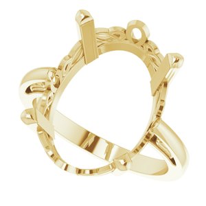 16 x 12 mm 14K Yellow Solitaire Ring - BN & CO JEWELRY