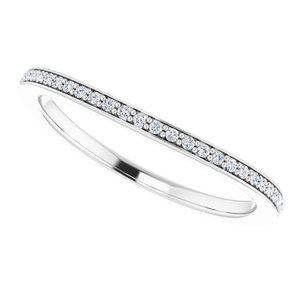 14K White 1/10 CTW Diamond Band for 6 mm Cushion Ring - BN & CO JEWELRY