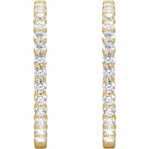 14K Yellow 3 CTW Lab-Grown Diamond Inside-Outside Hinged 30 mm Hoop Earrings - BN & CO JEWELRY